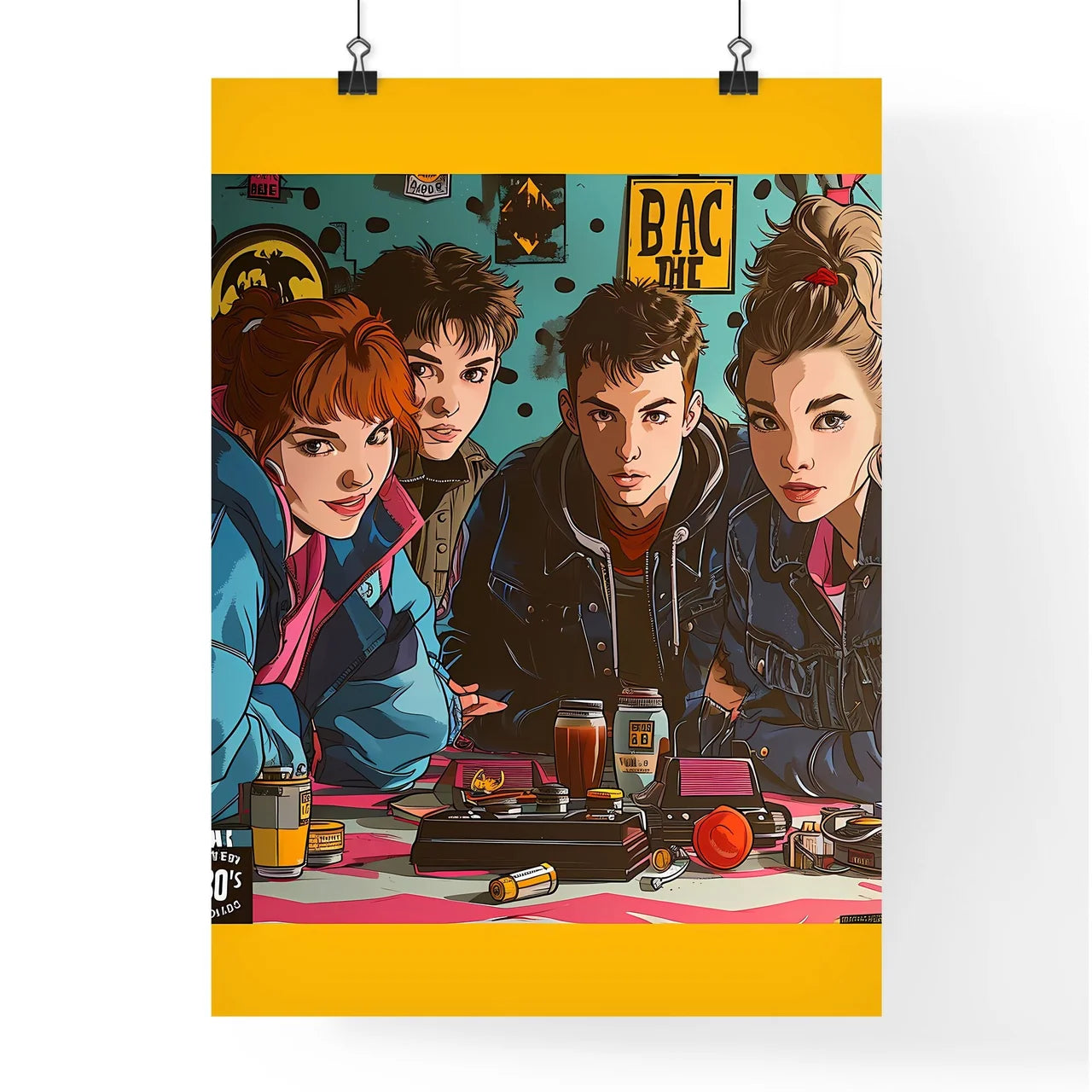 A Poster of 'back to the 80s'in a colorful b Poster