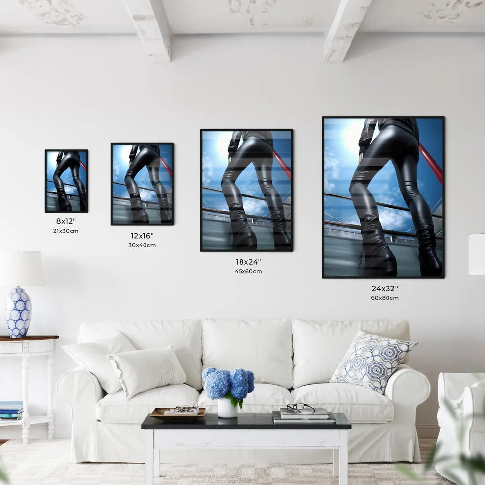 A Poster of female black skintight leather p - Kitchen Hangings