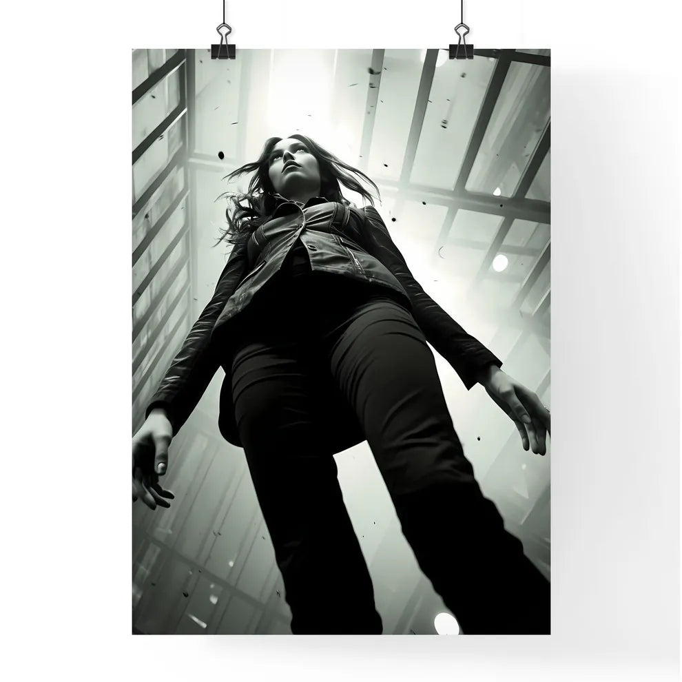 A Poster of girl model shooting low angle sh Poster