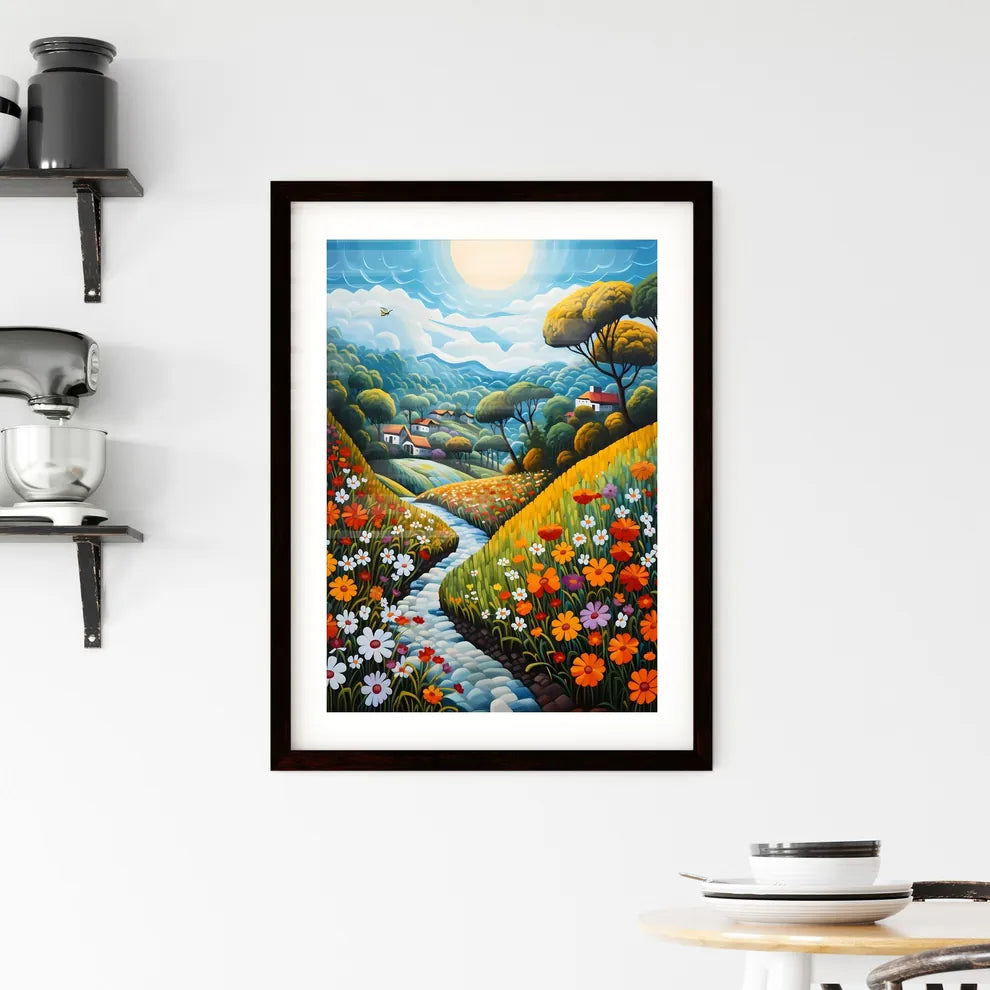 A Poster of summer landscape - A Painting O Framed Print