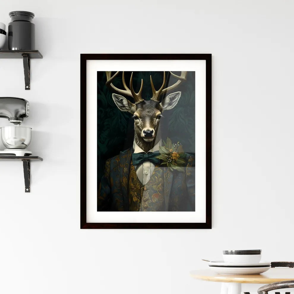 A Poster of tweed tufas art stag painting  Framed Print
