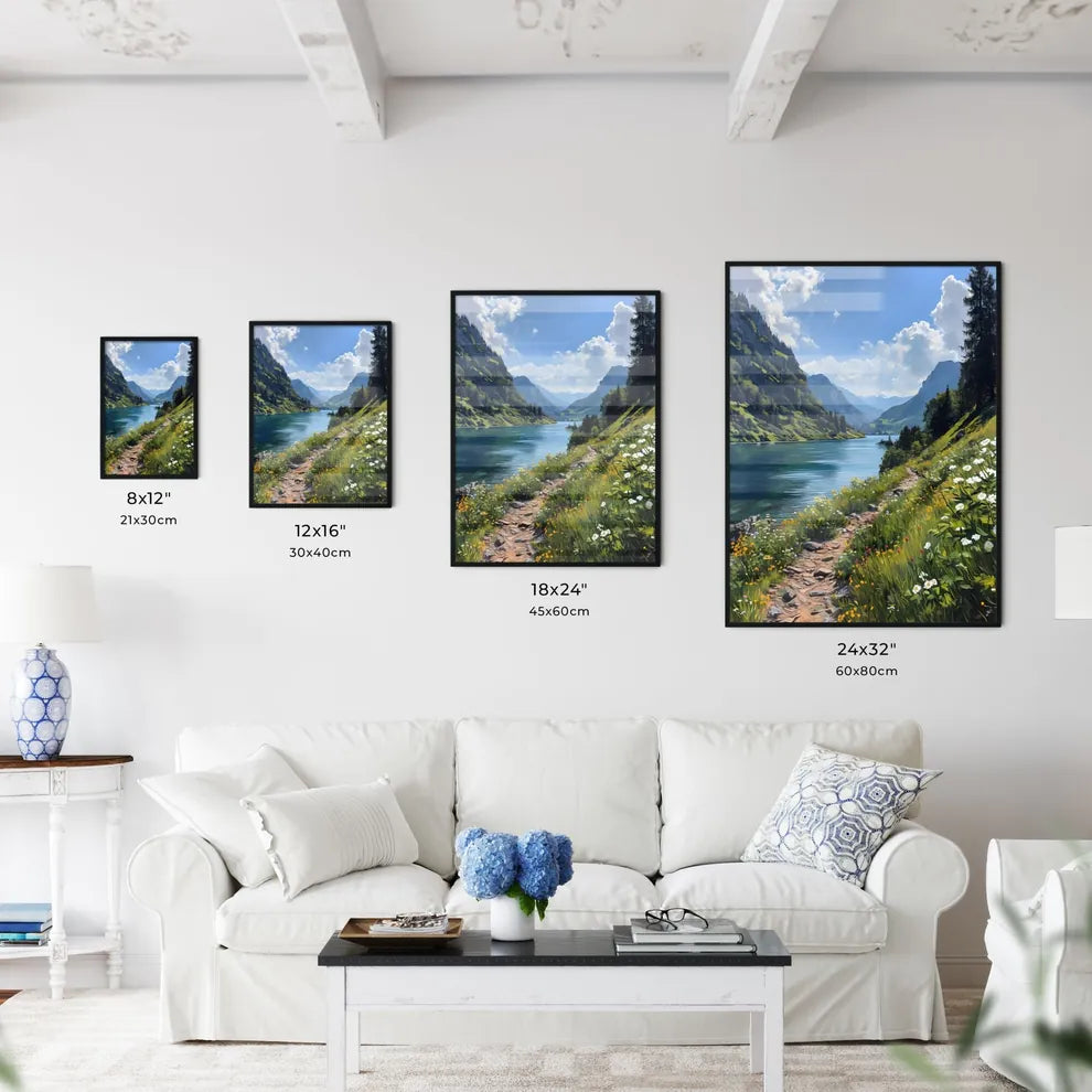A Poster of Mountains landscape - A Lake Wit - Kitchen Hangings