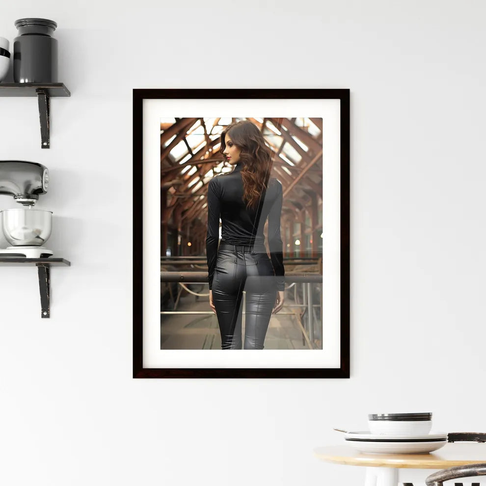 A Poster of full body back view - A Woman In Framed Print