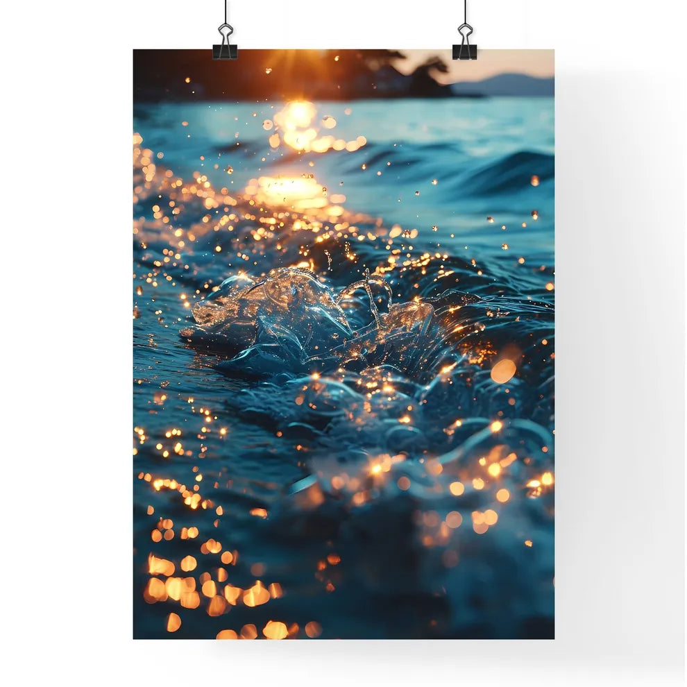A Poster of sunset kissing the shimmering oc Poster