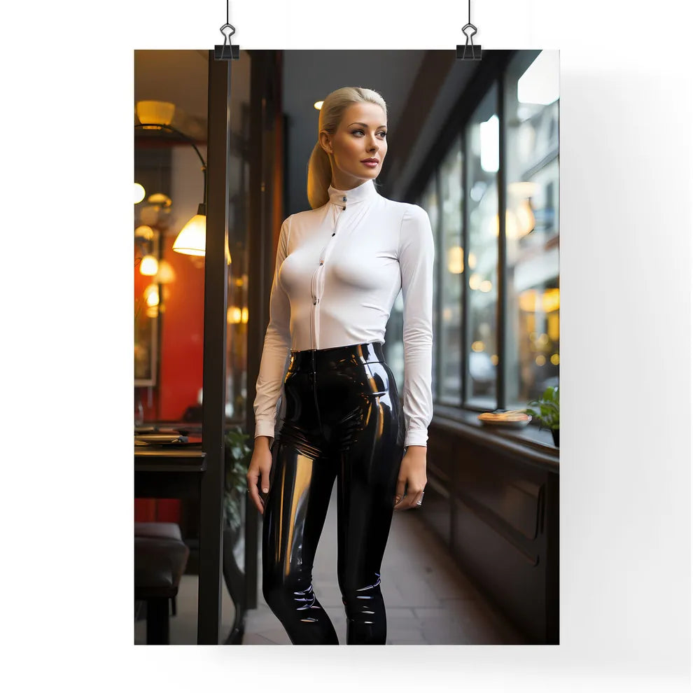 A Poster of beautiful upright standing lady  Poster