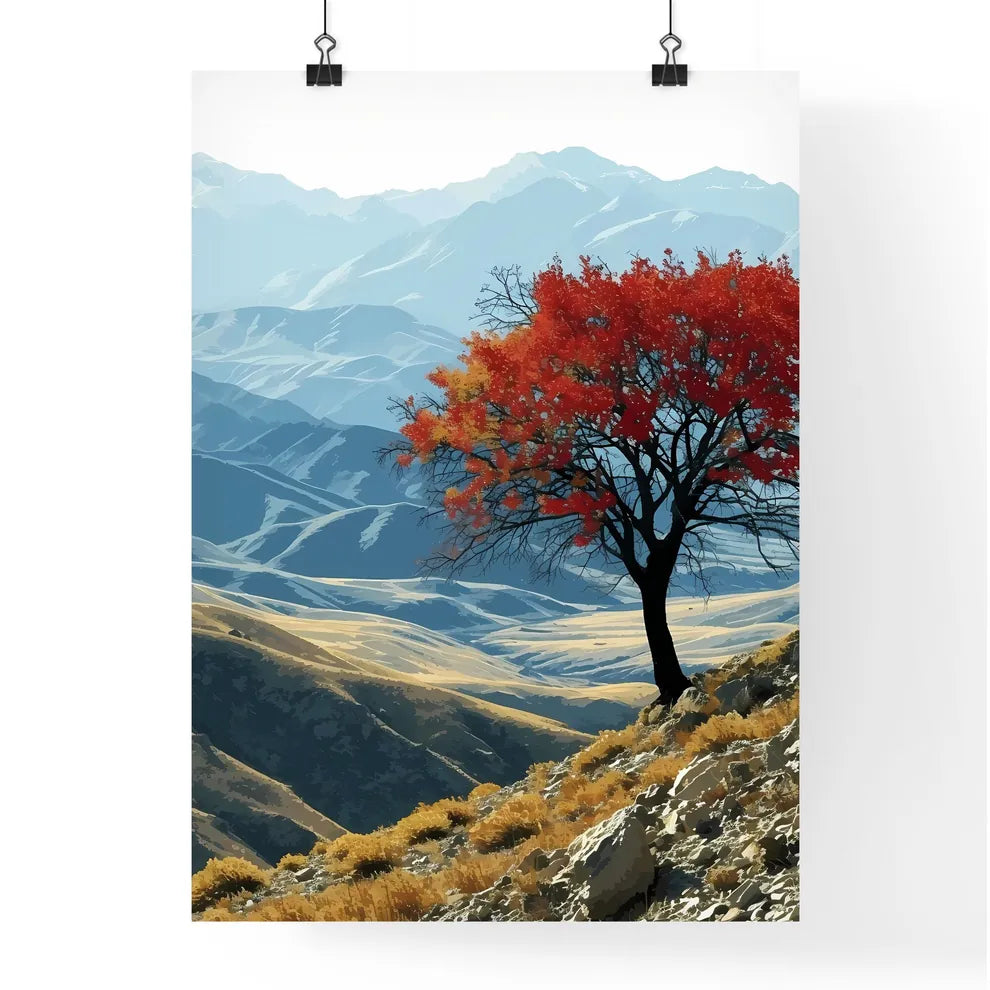 A Poster of winter desert day landscape - A  Poster