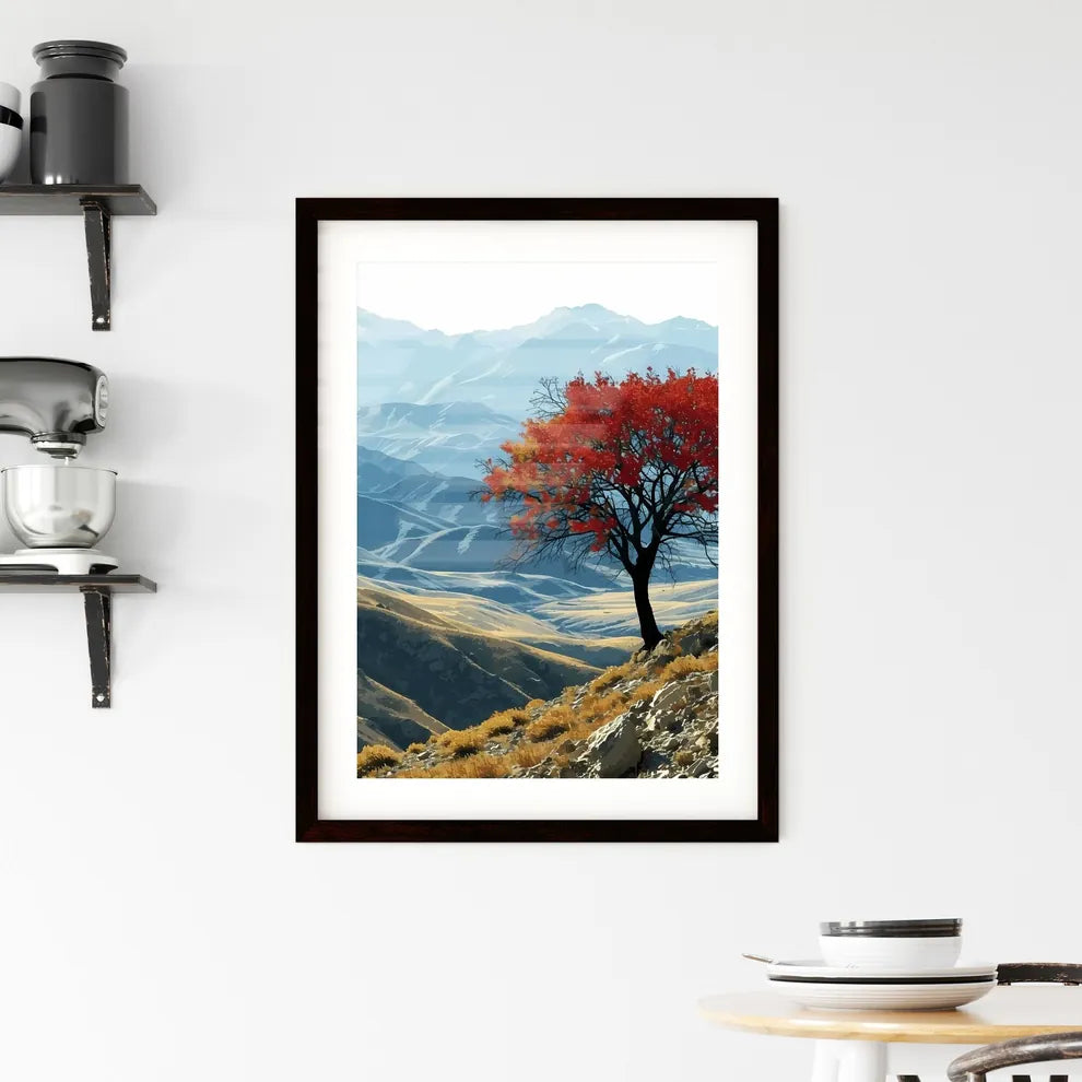 A Poster of winter desert day landscape - A  Framed Print