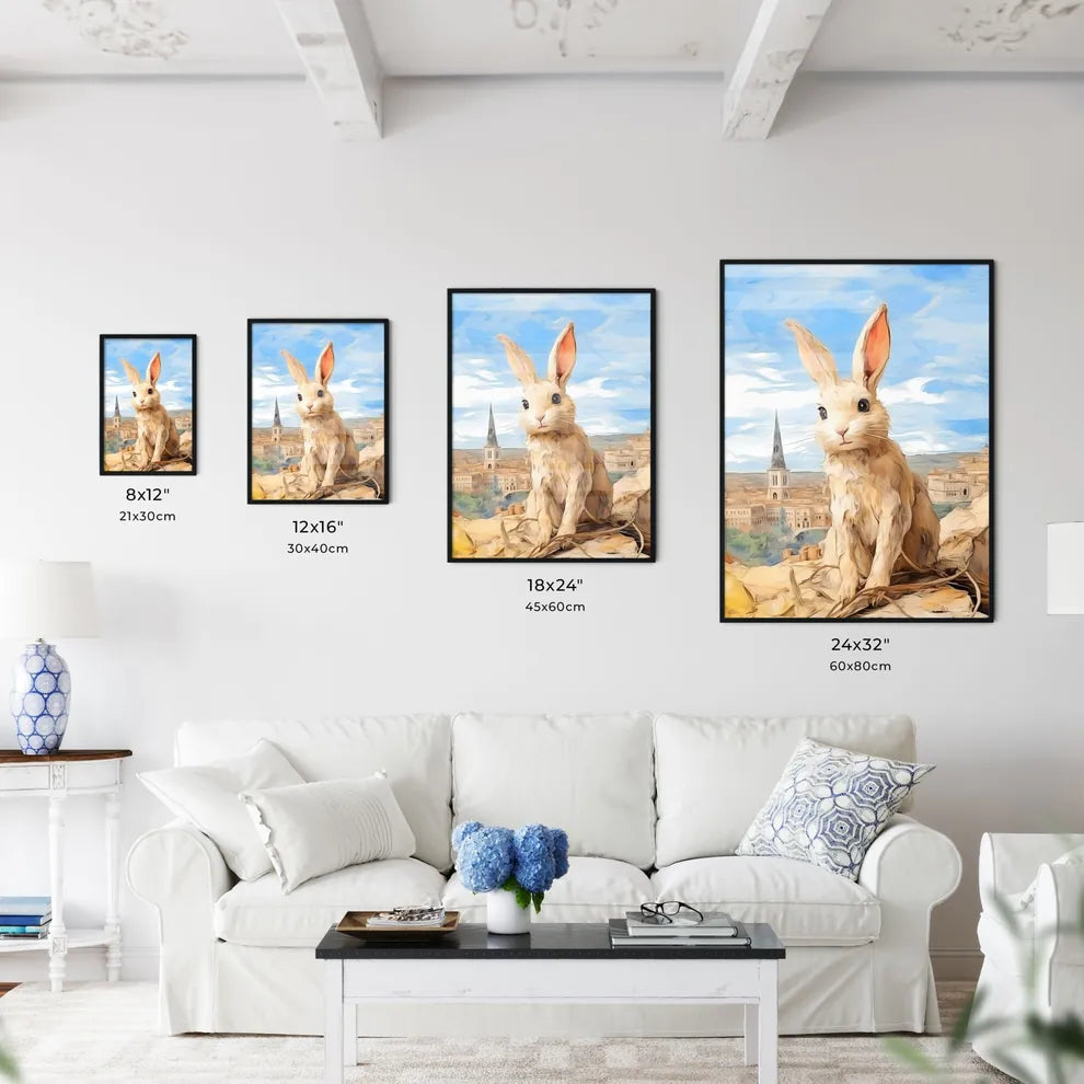 A Poster of funny easter rabbit  Size Chart
