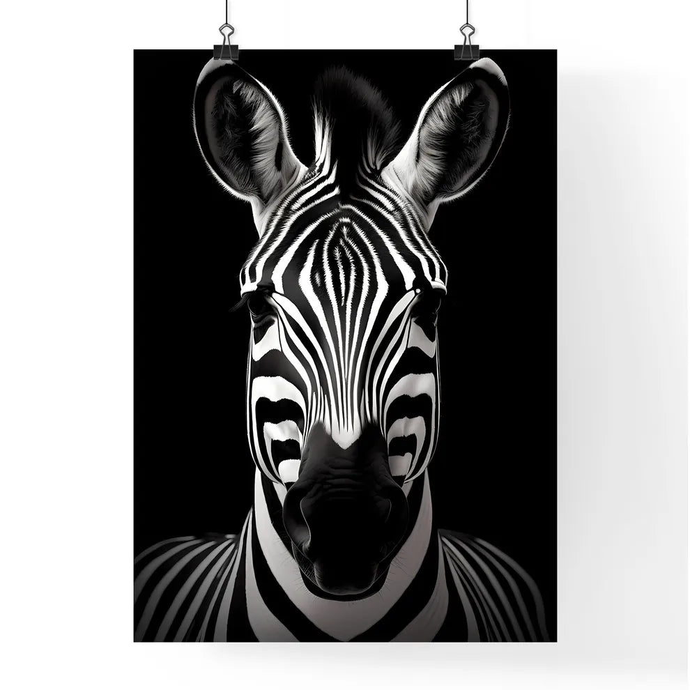 A Poster of A black and white zebra  Poster