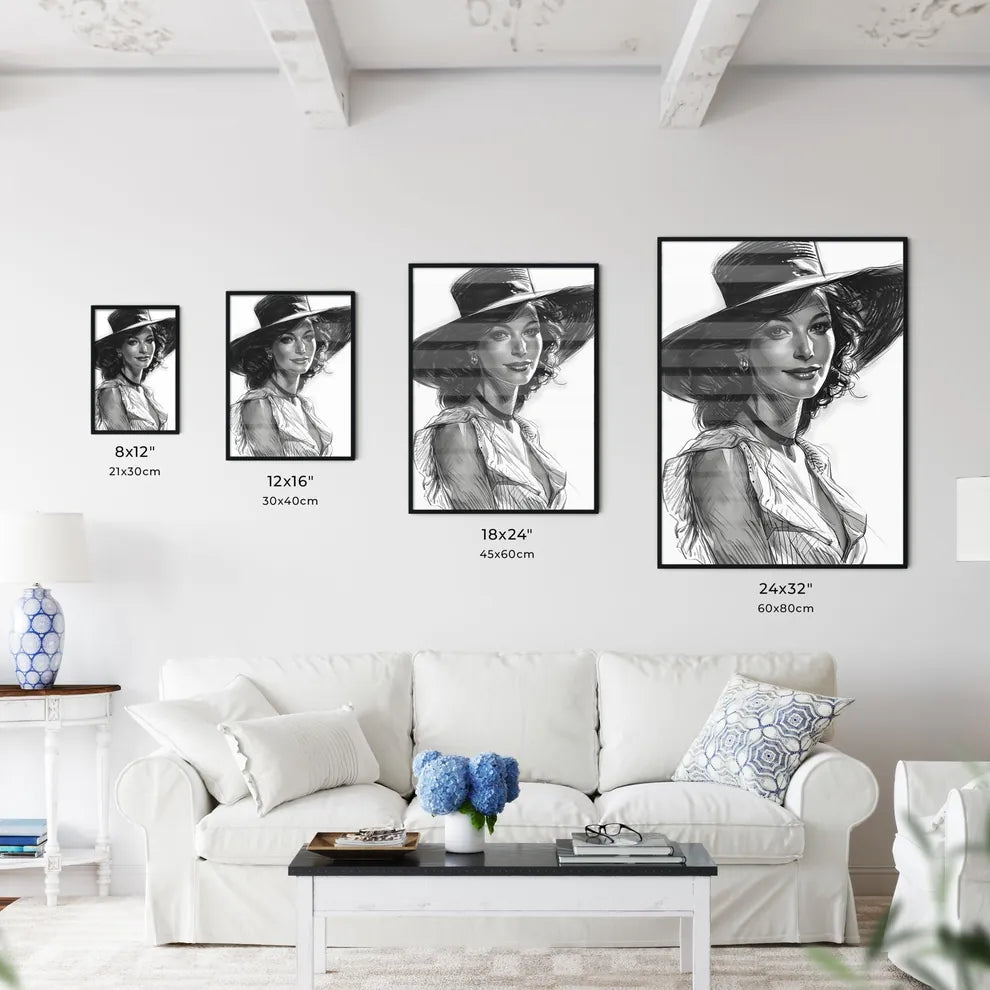 A Poster of Hand drawn black and white fashi - Kitchen Hangings