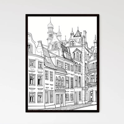 A Poster of berlin houses coloring page - A Drawing Of A Building
