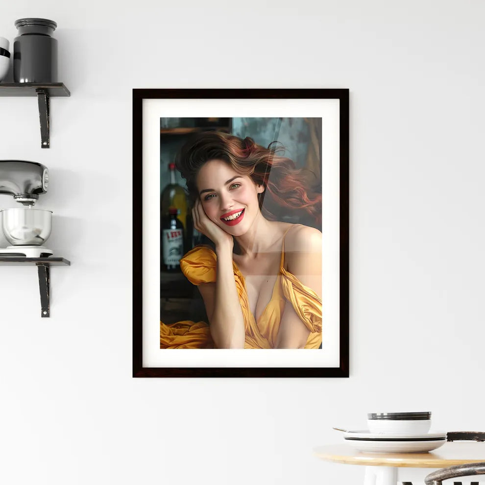 A Poster of intimacy - A Woman Smil Framed Print
