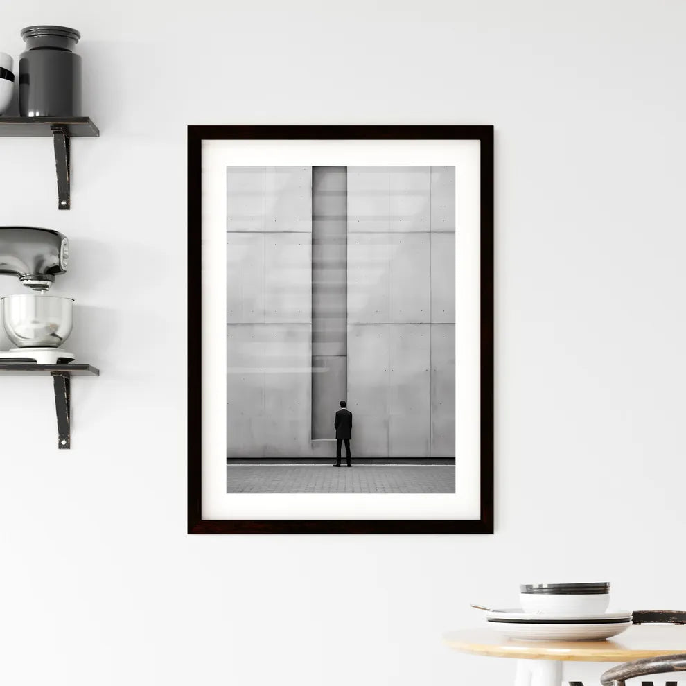A Poster of diminished minimalism art - A Man Standing In Front Of A Wall Custom Print