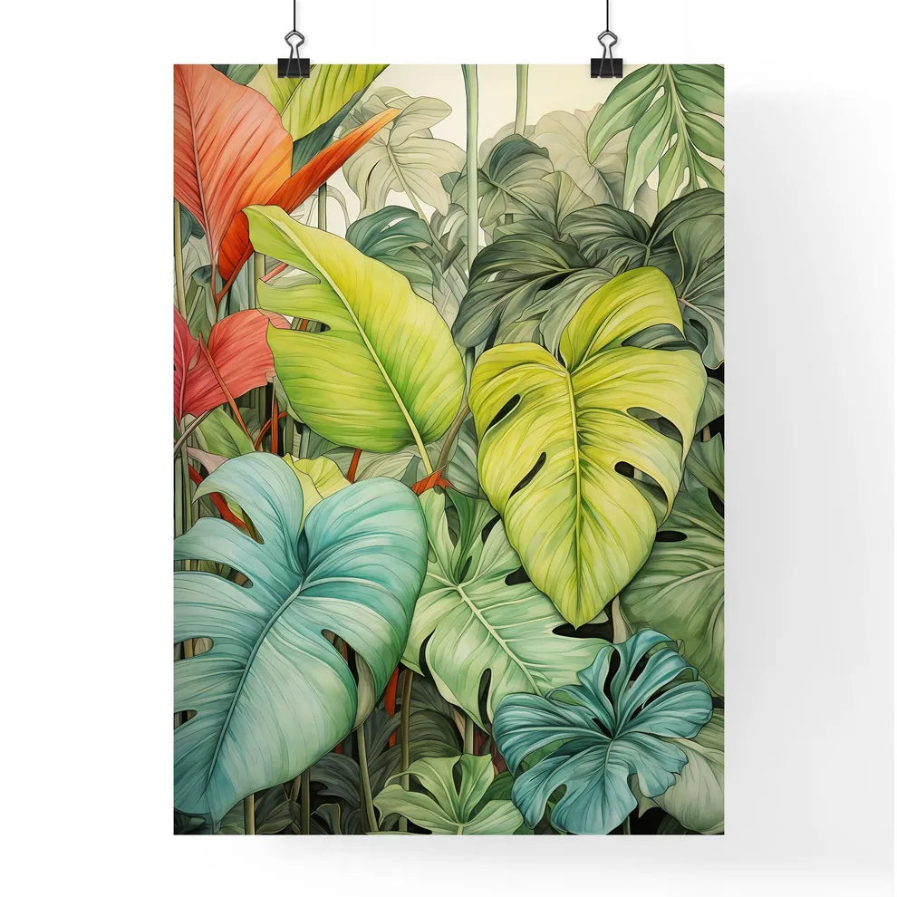 A Poster of tropical leaves - A Group Of C Poster
