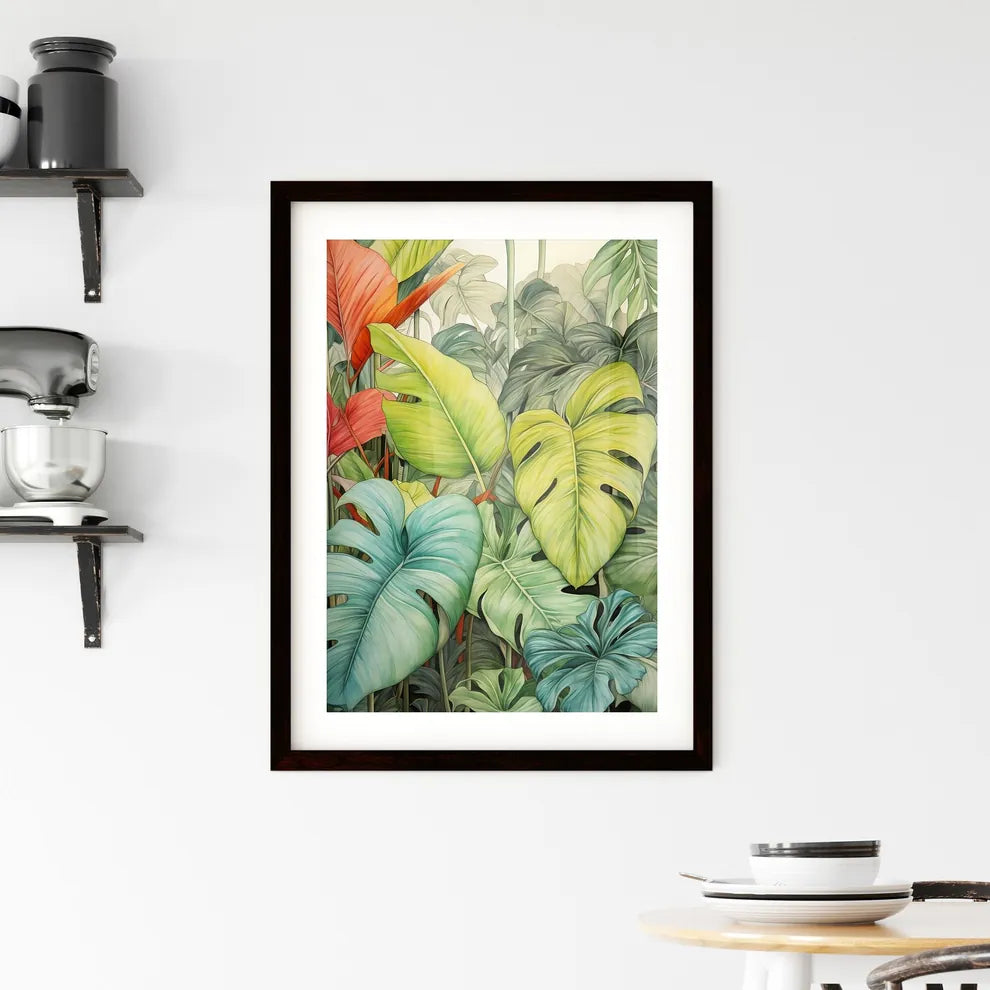A Poster of tropical leaves - A Group Of C Framed Print