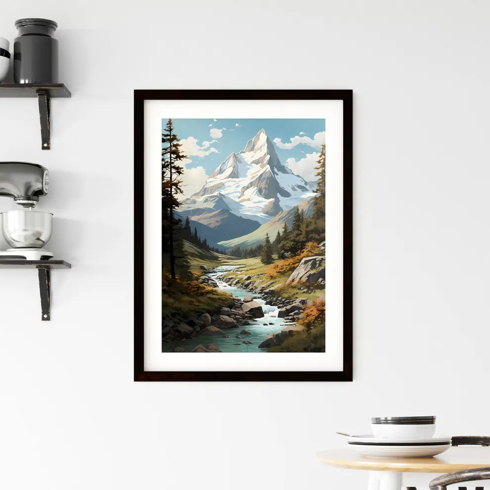A Poster of Jasper National Park - A River R Framed Print