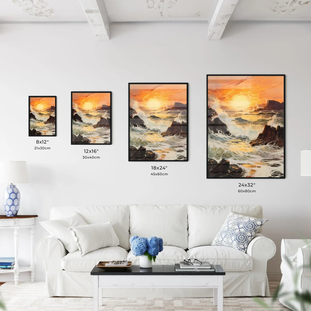A Poster of breaking ocean wave falling - A  - Kitchen Hangings