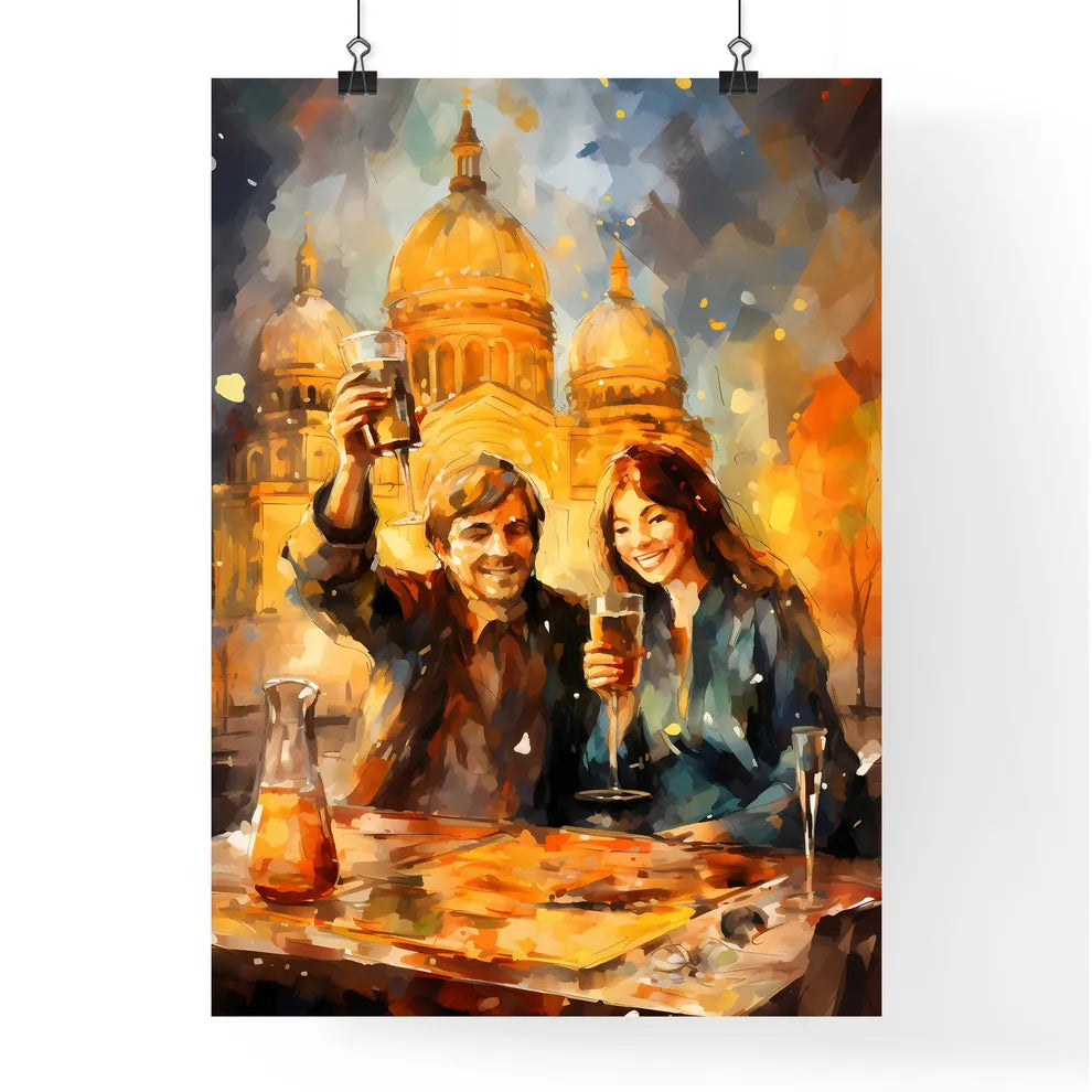 A Poster of happy people celebrating new yea Poster