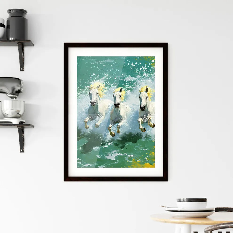 A Poster of showcase the beauty and spirit of horses  Framed Print
