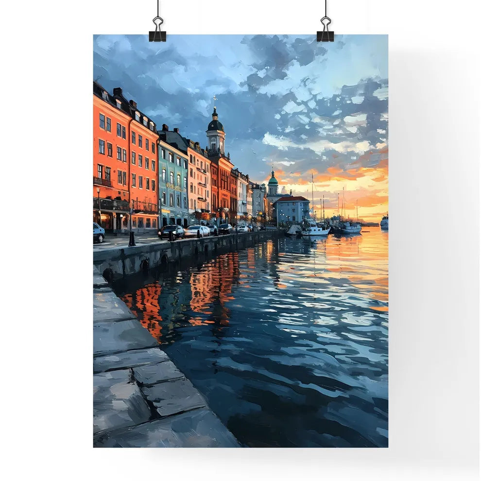 A Poster of Helsinki Capital of Finland - A Water Next To A City Poster