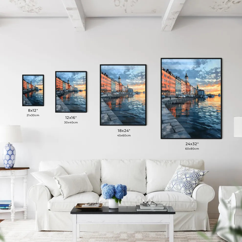 A Poster of Helsinki Capital of Finland - A Water Next To A City Size Chart