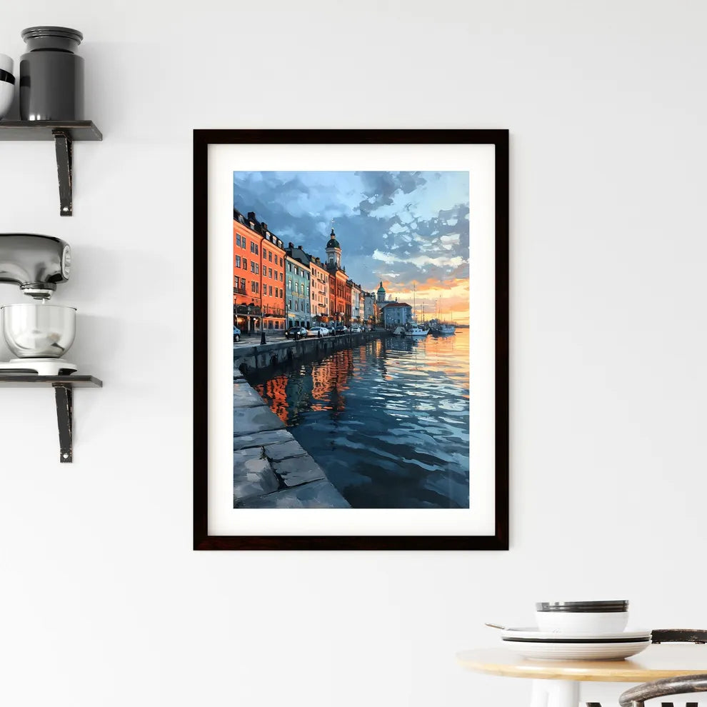 A Poster of Helsinki Capital of Finland - A Water Next To A City Custom Print