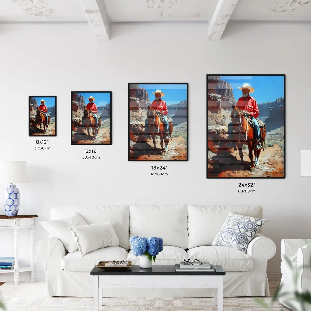 A Poster of de kooning style cowboy  Size Chart