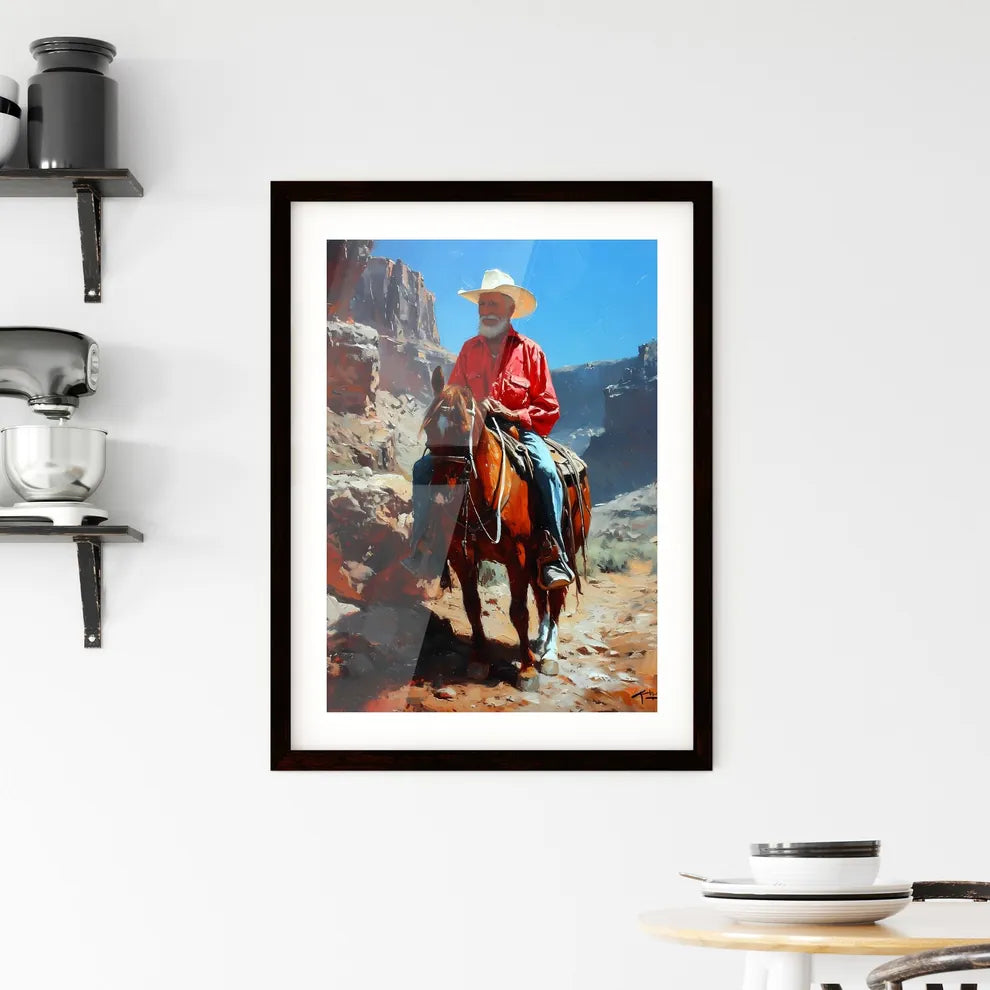 A Poster of de kooning style cowboy  Framed Print