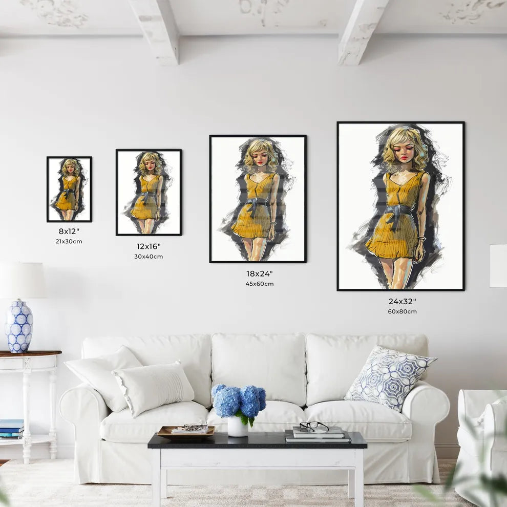 A Poster of cartoon illustration of a beauti - Kitchen Hangings