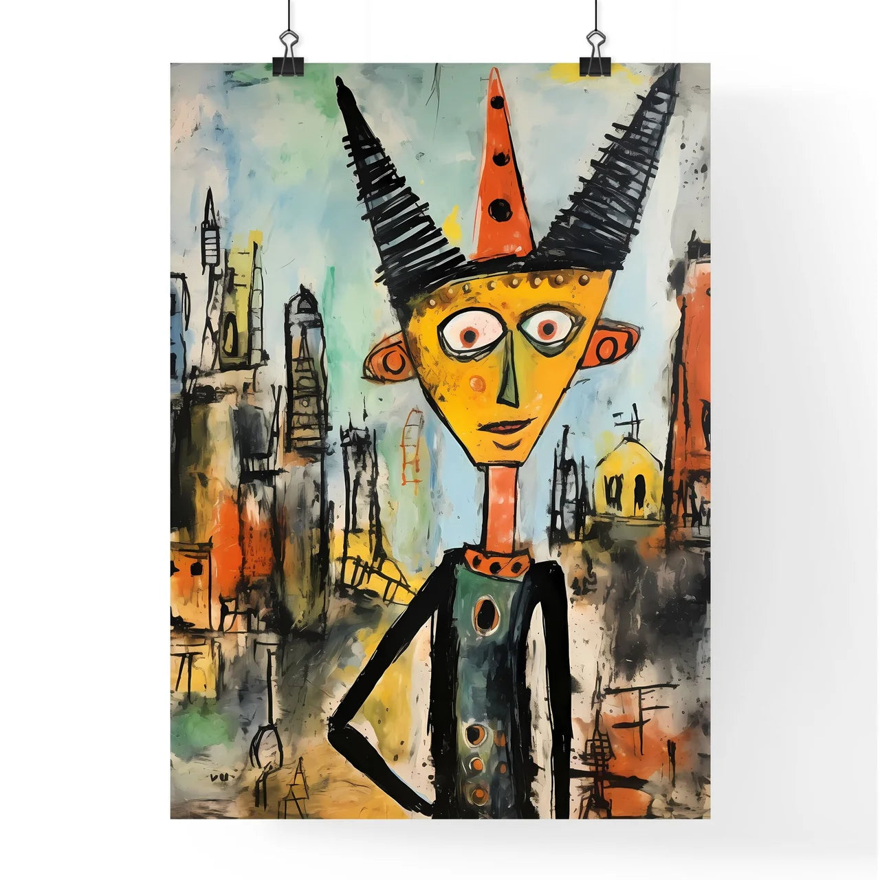 A Poster of Santas Elf - A Painting Of A Man In A Hat Poster