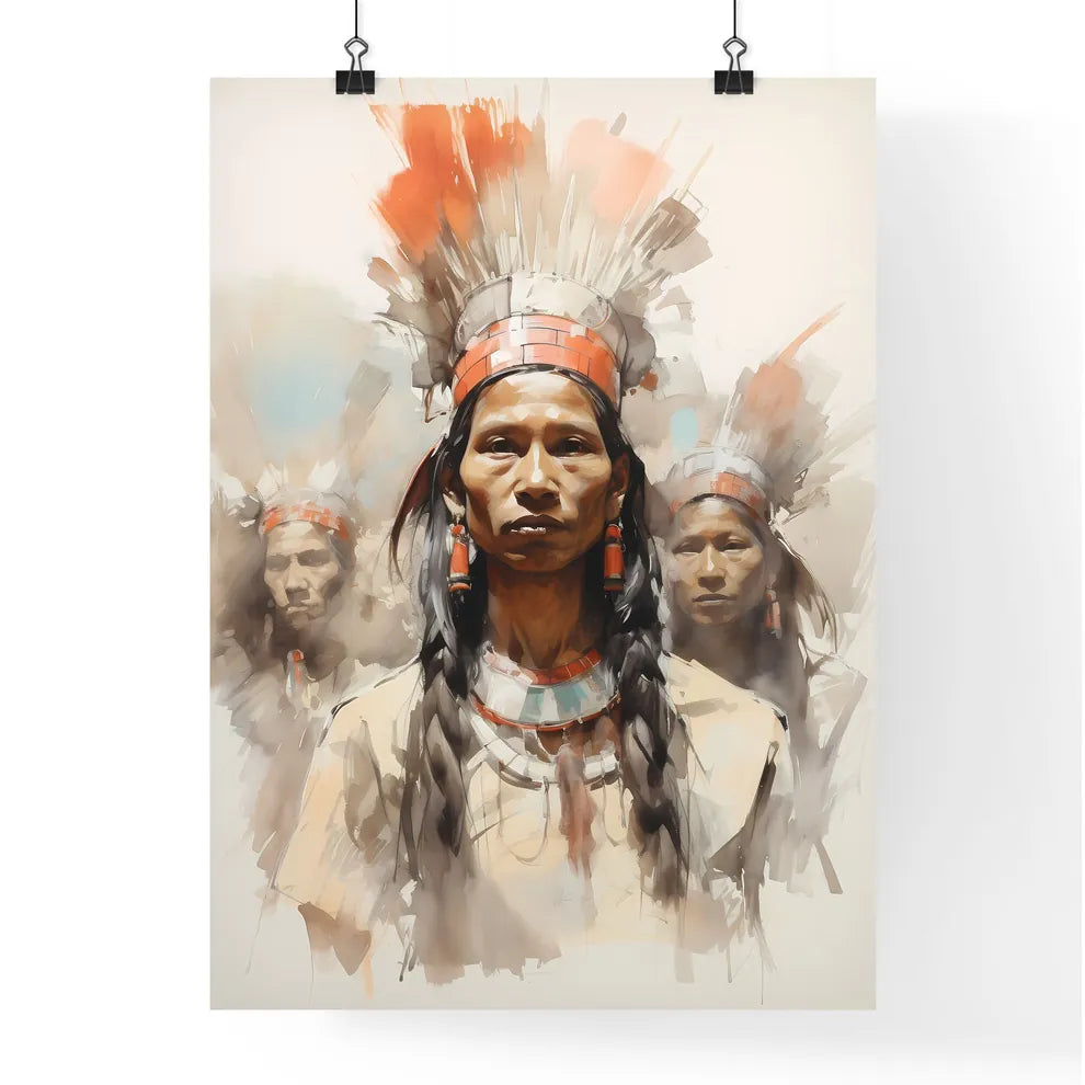 A Poster of indigenous portrait - A Group Of Poster