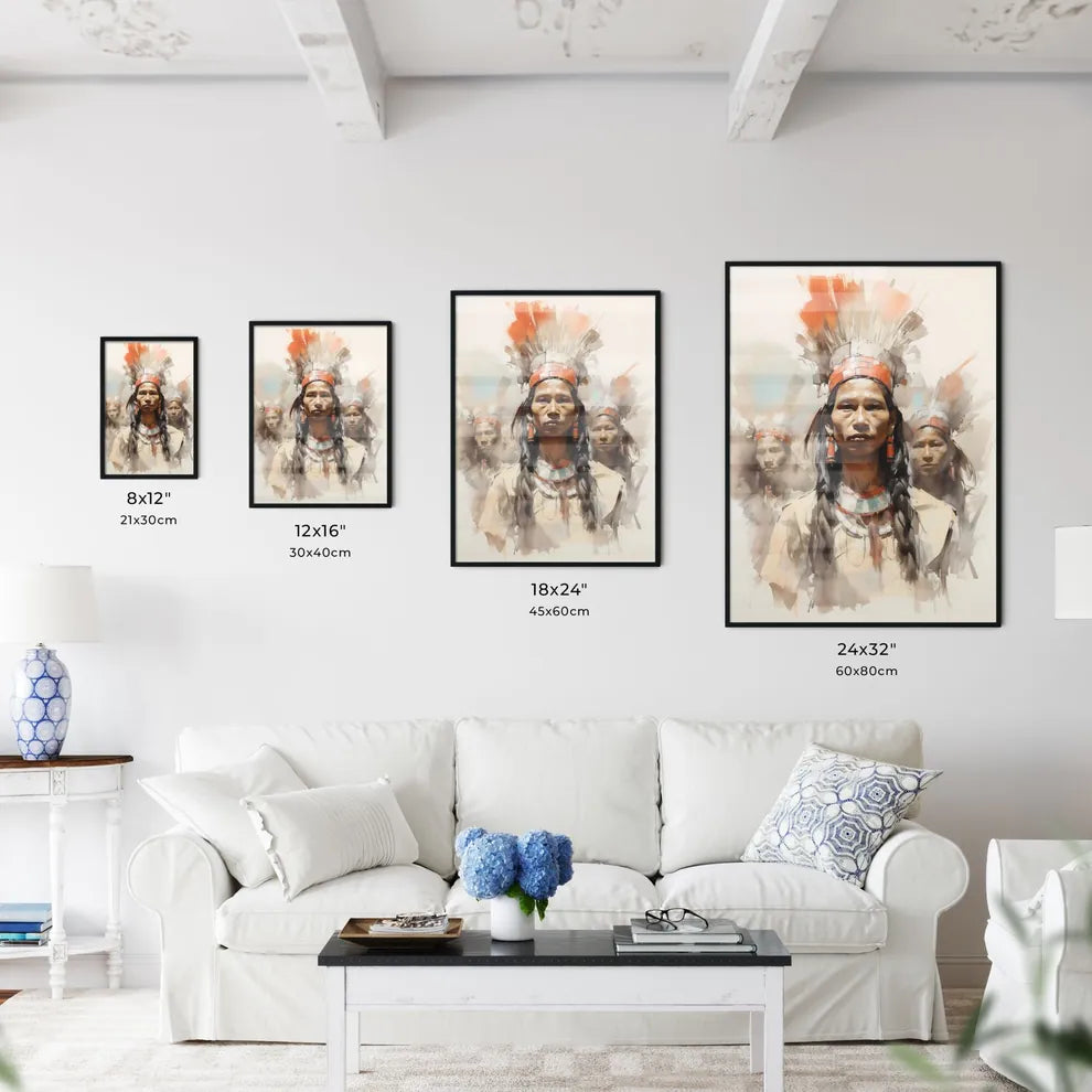 A Poster of indigenous portrait - A Group Of - Kitchen Hangings