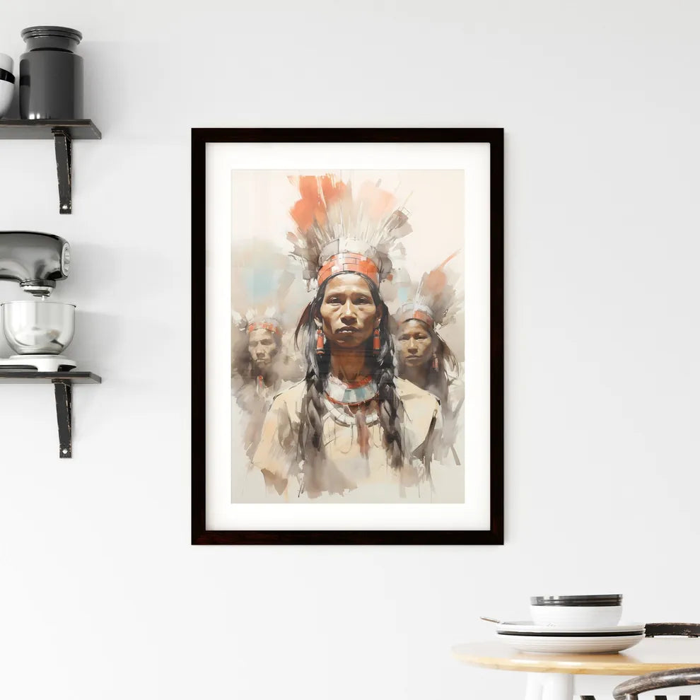 A Poster of indigenous portrait - A Group Of Framed Print