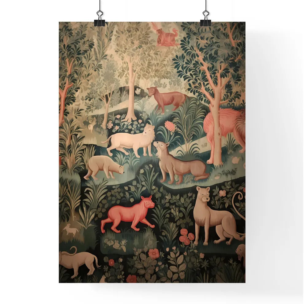 A Poster of lions owls and other animals  Poster