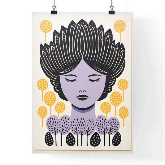 A Poster of Linocut Print Minimalism - A Wom Poster