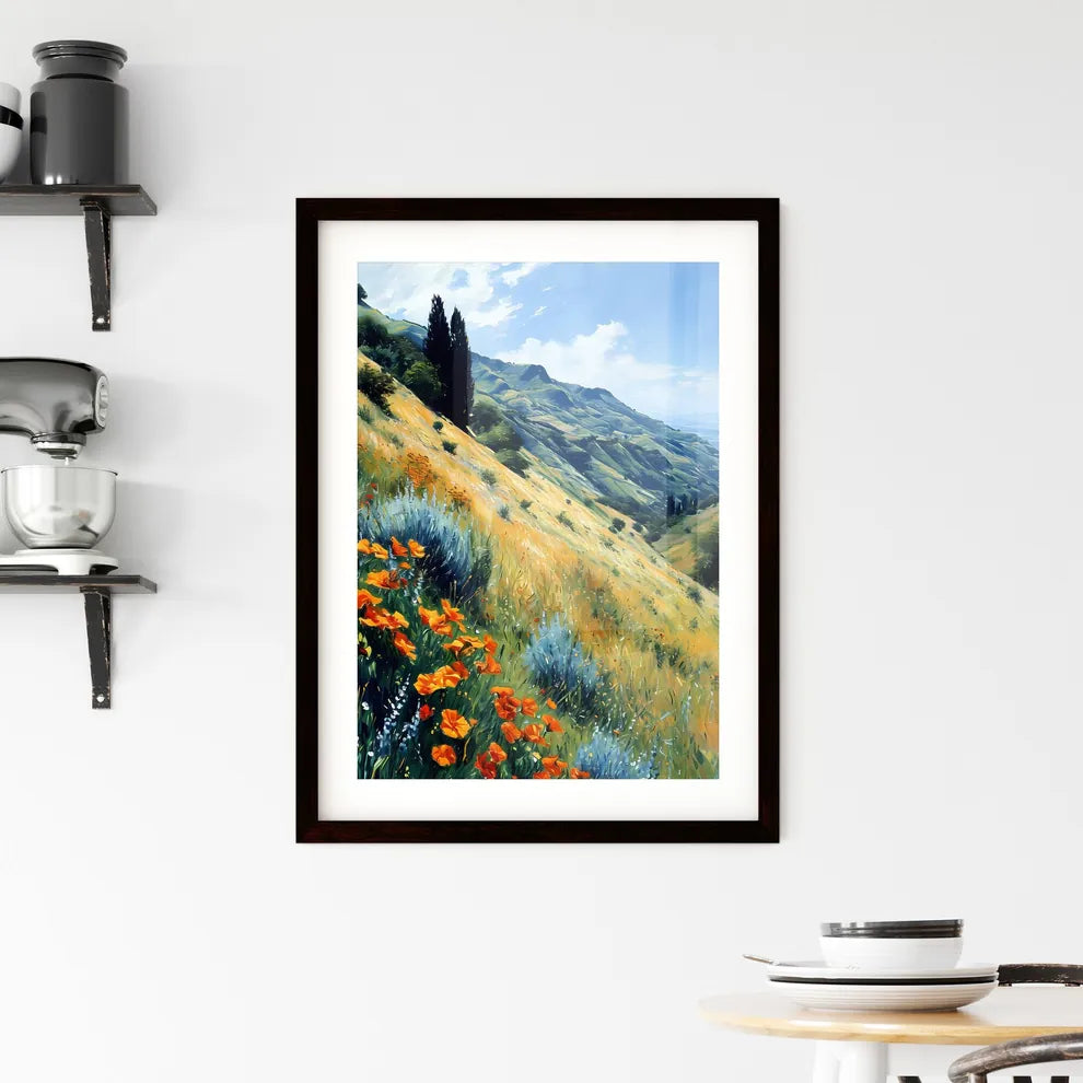 A Poster of impressionistic landscape in Sou Framed Print