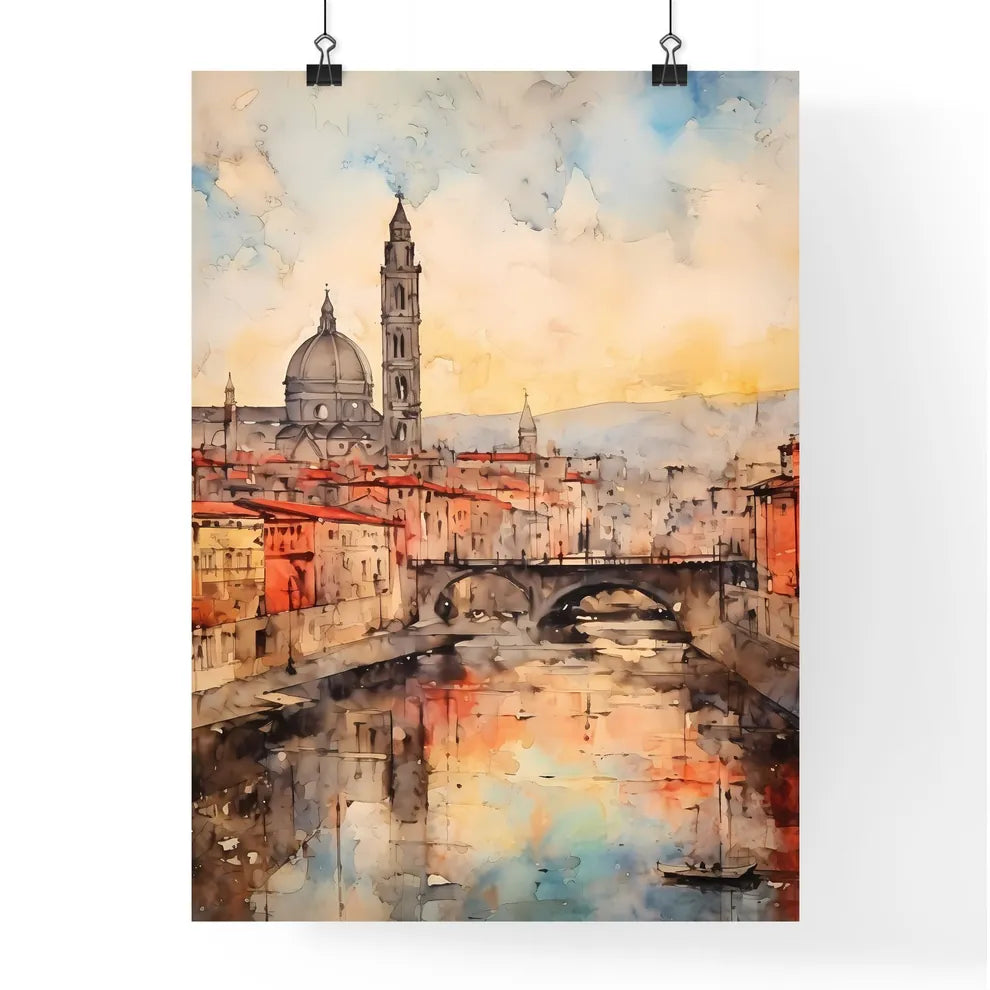 A Poster of paper texture background - A Watercolor Of A City Poster