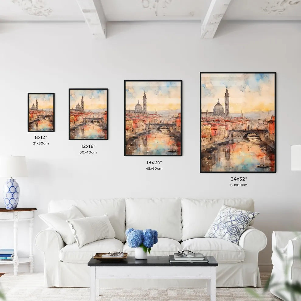 A Poster of paper texture background - A Watercolor Of A City Size Chart