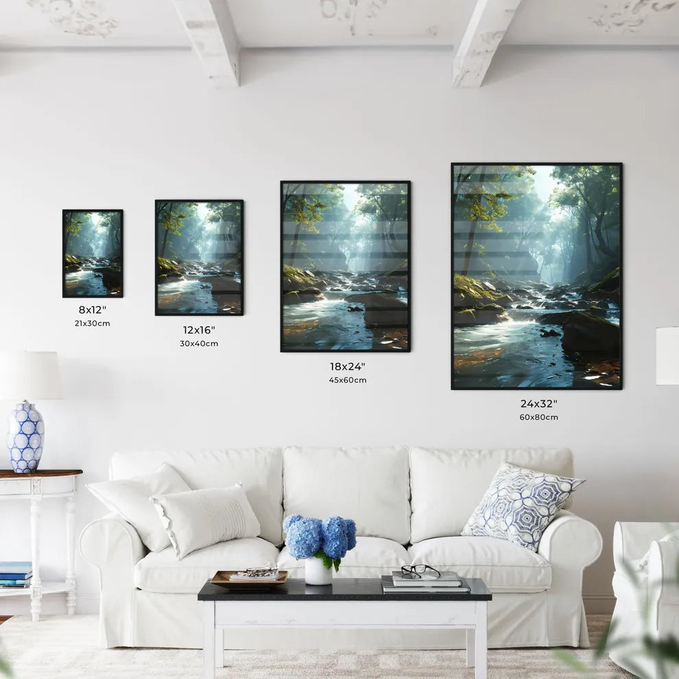 A Poster of Rainforests landscape - A River  - Kitchen Hangings