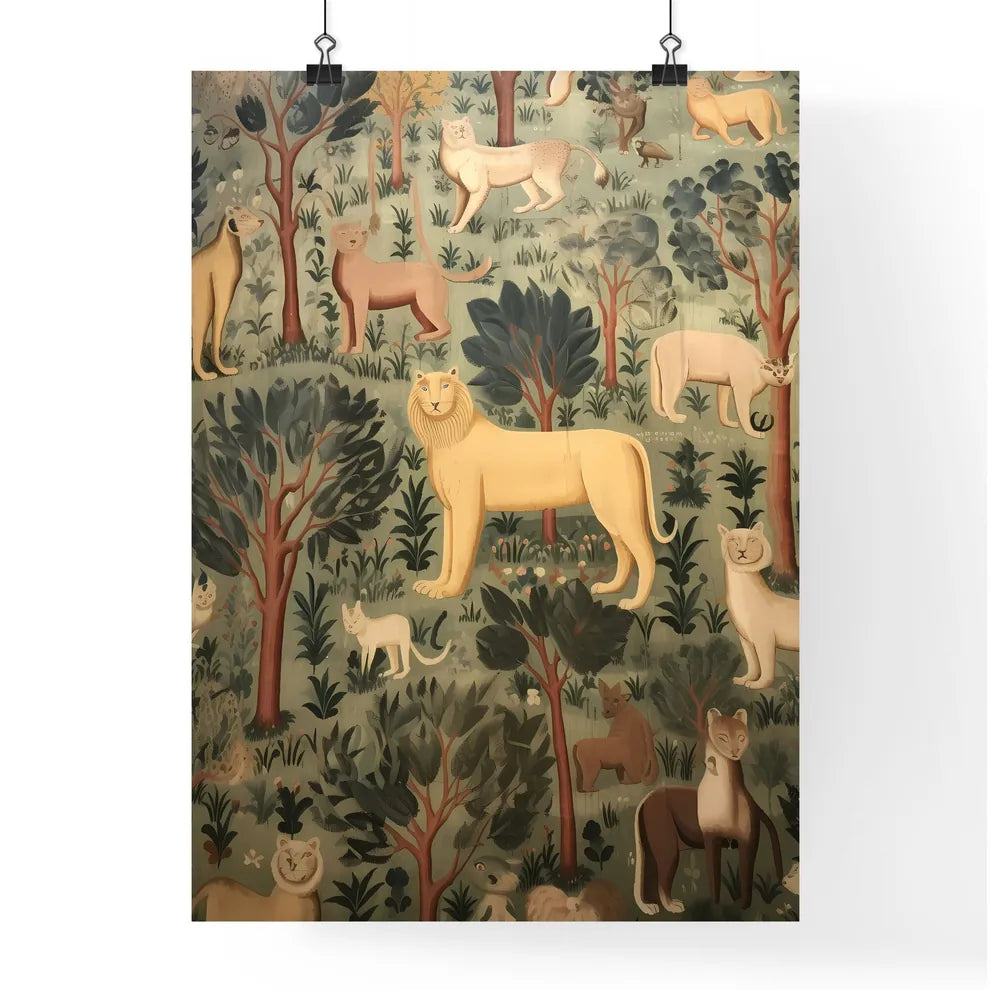 A Poster of lions owls and other animals  Poster