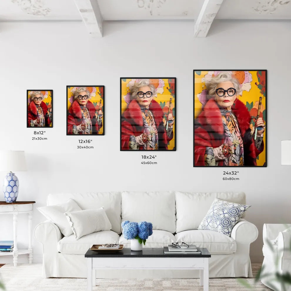 A Poster of gorgeous eldery eclectic woman i - Kitchen Hangings