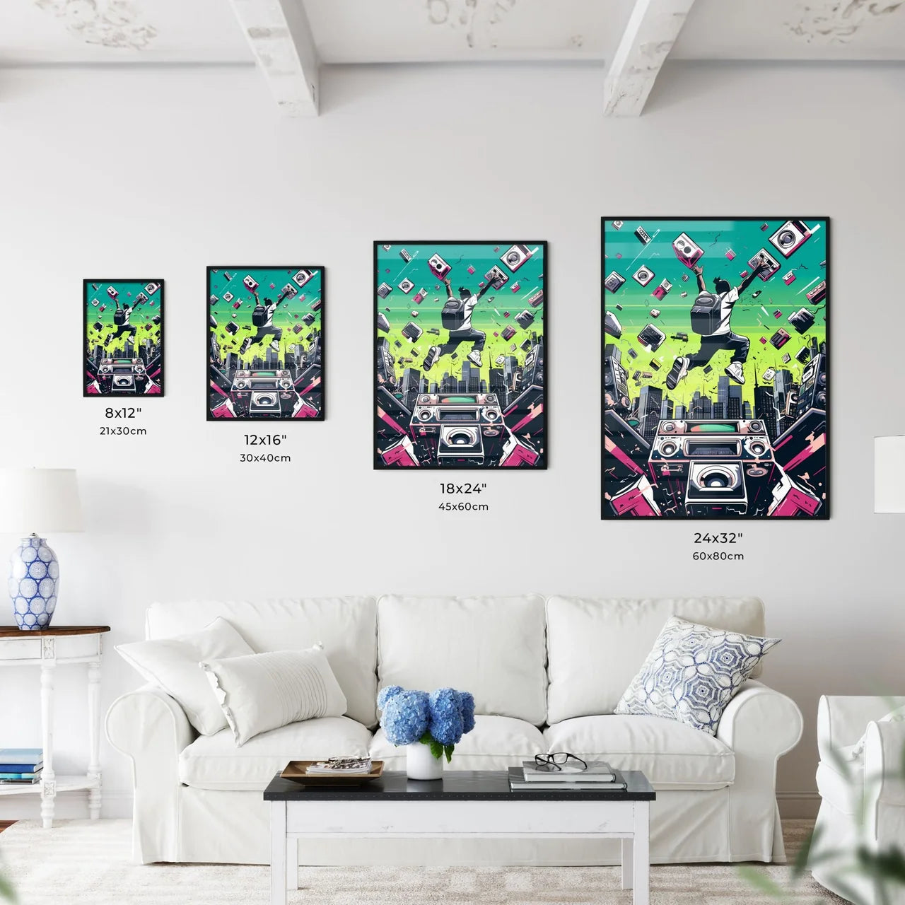 A Poster of an illustration of 80s rap song  - Kitchen Hangings