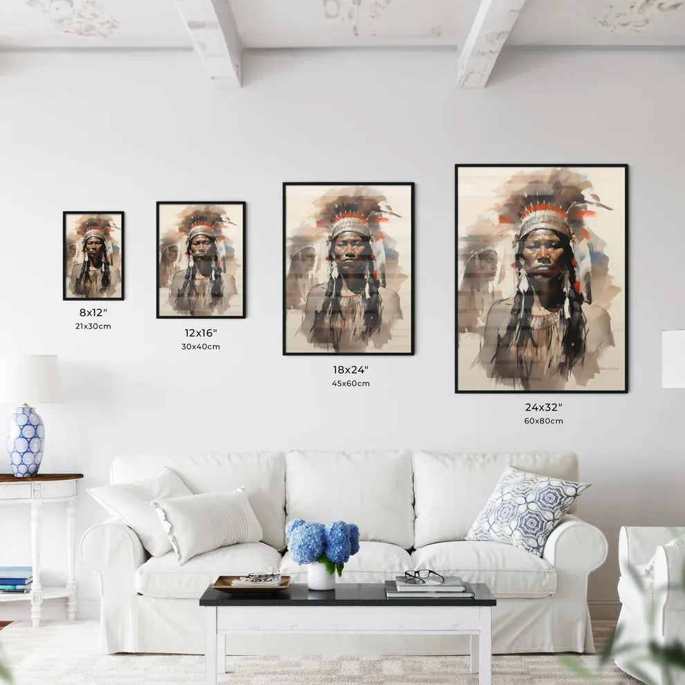 A Poster of indigenous portrait - A Man Wear - Kitchen Hangings