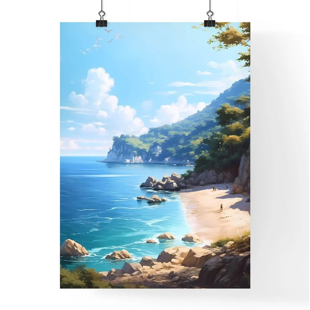 A Poster of Azure coast beautiful seashore - Poster