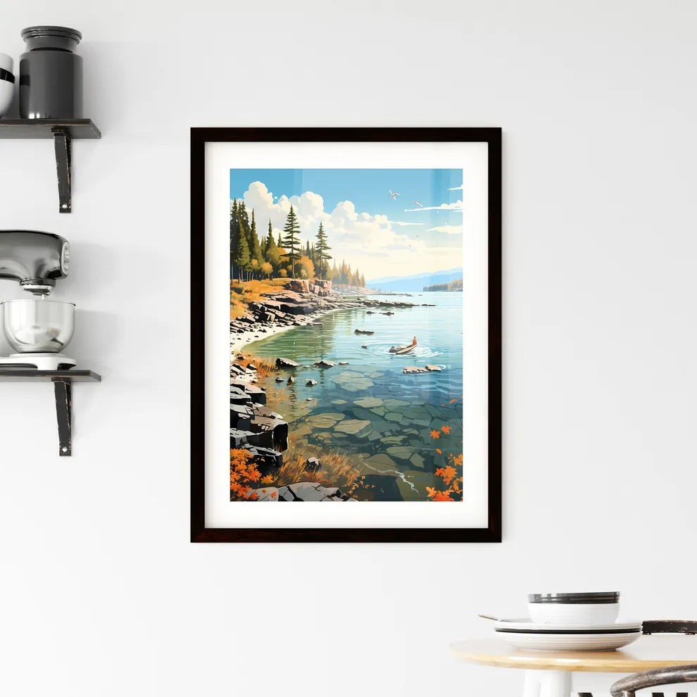 A Poster of Lake Superior Canada - A Rocky S Framed Print