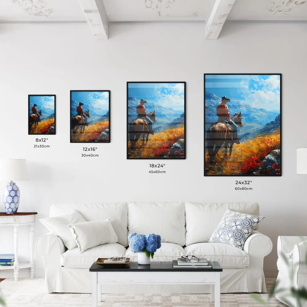 A Poster of de kooning style cowboy  Size Chart