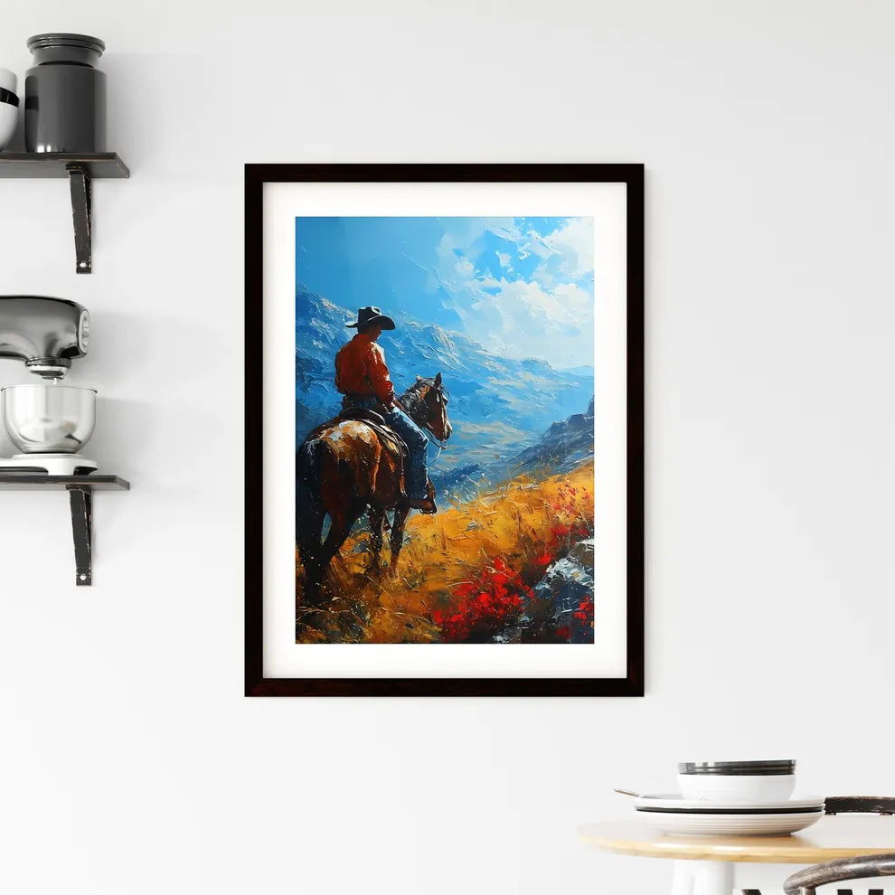 A Poster of de kooning style cowboy  Framed Print