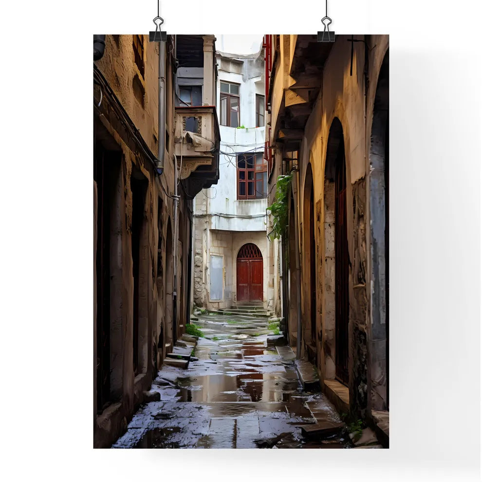A Poster of Narrow street Ottoman architecture - A Narrow Alley Between Buildings Poster