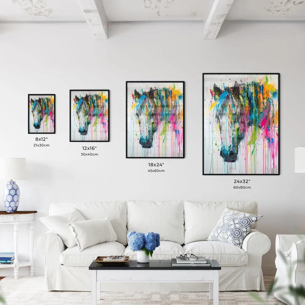 A Poster of showcase the beauty and spirit of horses  Size Chart