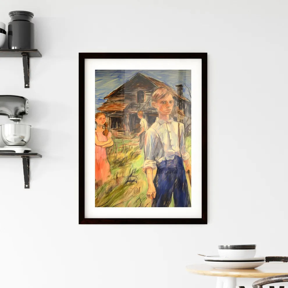 A Poster of In a country side - A Painting O Framed Print